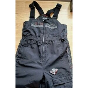 OBERMEYER Boys BLACK SKI SNOW BIBS OVERALLS sz 8 boarding sledding warm adjustab